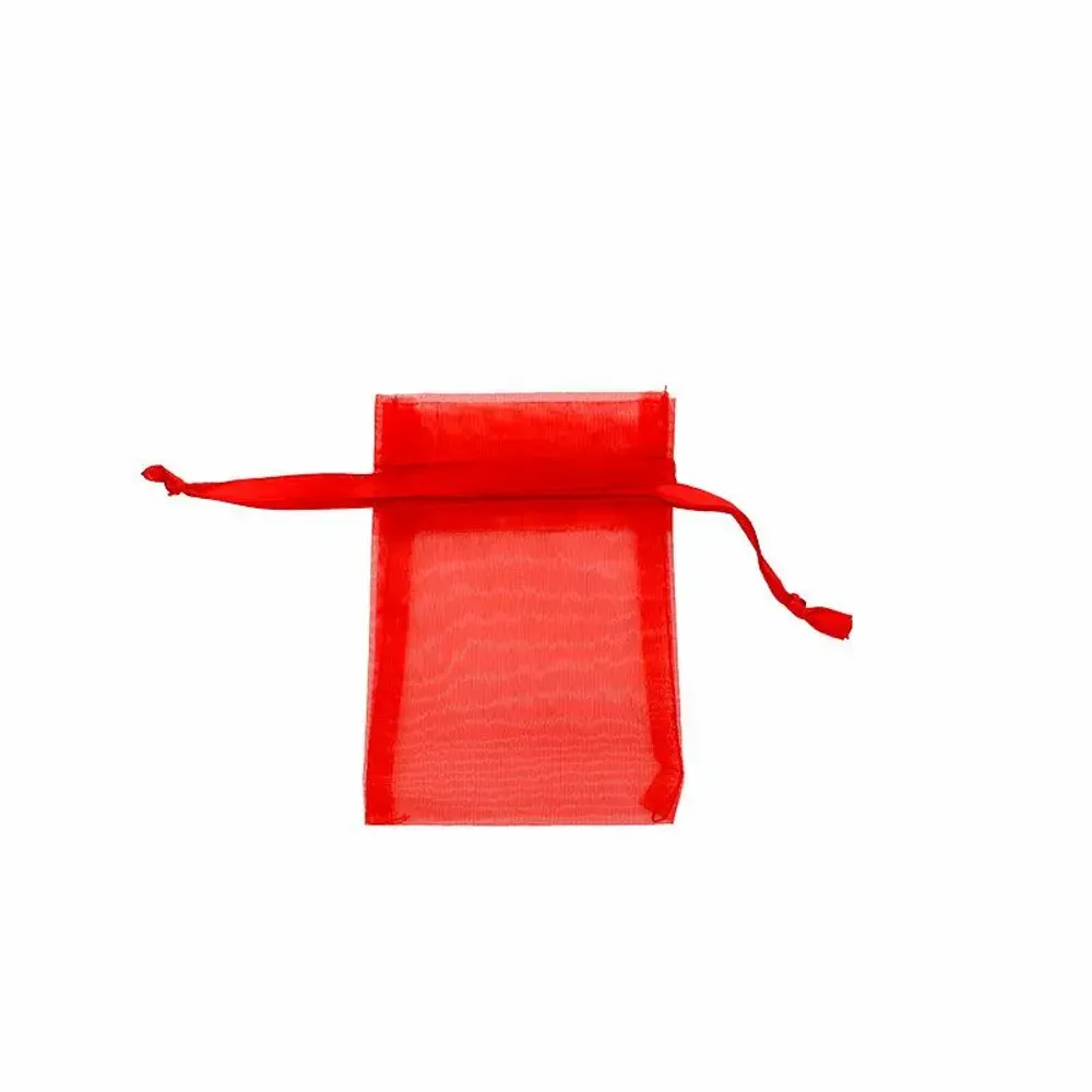 Gifts - Red synthetic organdy voile purses, 9 x 9cm (x10) - LAVAL 1878