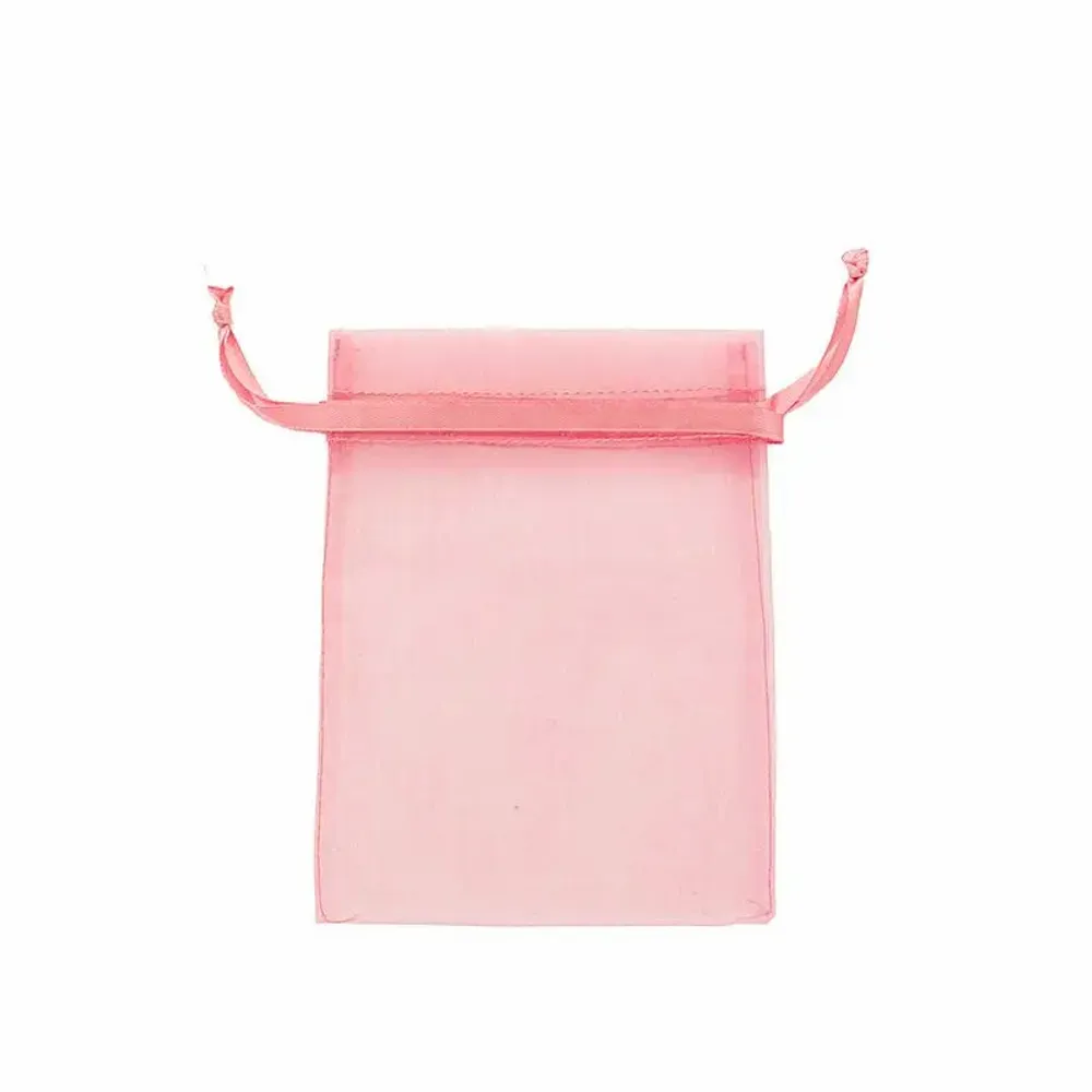 Gifts - Light pink synthetic organdy voile purses, 12 x 13cm (x10) - LAVAL 1878