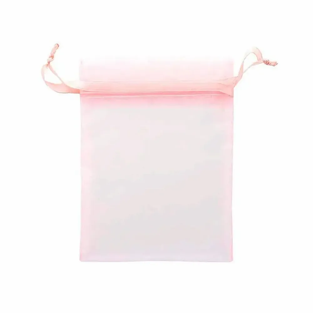 Gifts - Synthetic organdy voile purses in old rose, 12 x 13cm (x10) - LAVAL 1878