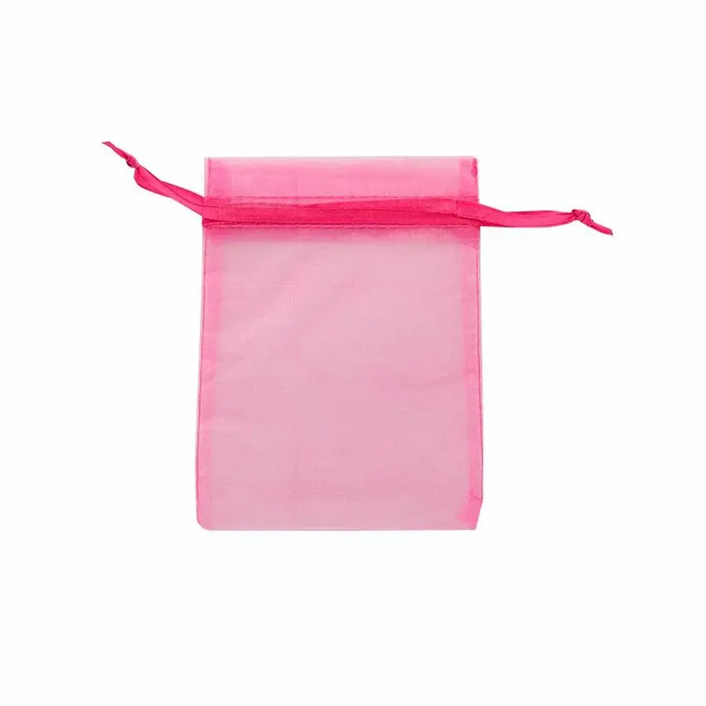 Cadeaux - Bourses voile organdi synthetique fuchsia, 12 x 13cm (x10) - LAVAL 1878