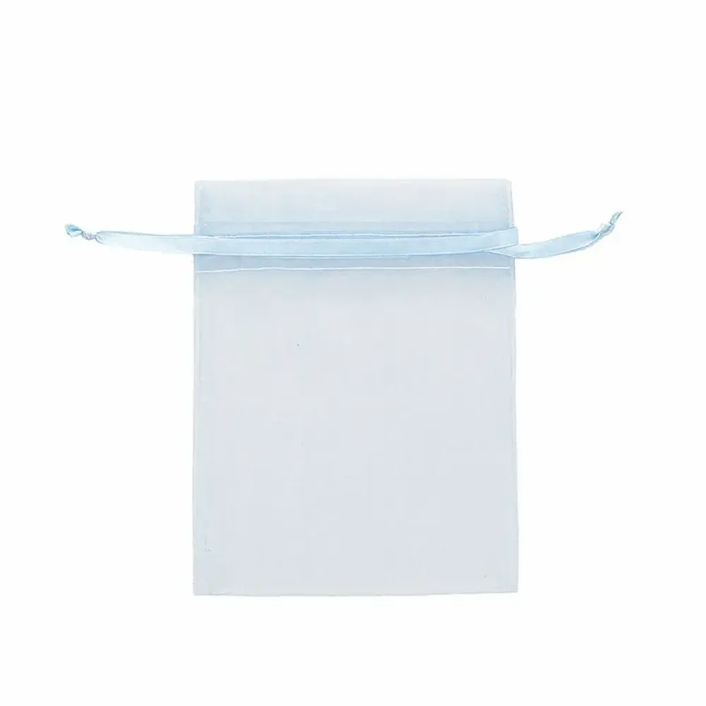 Cadeaux - Bourses voile organdi synthétique bleu gris, 12 x 13cm (x10) - LAVAL 1878