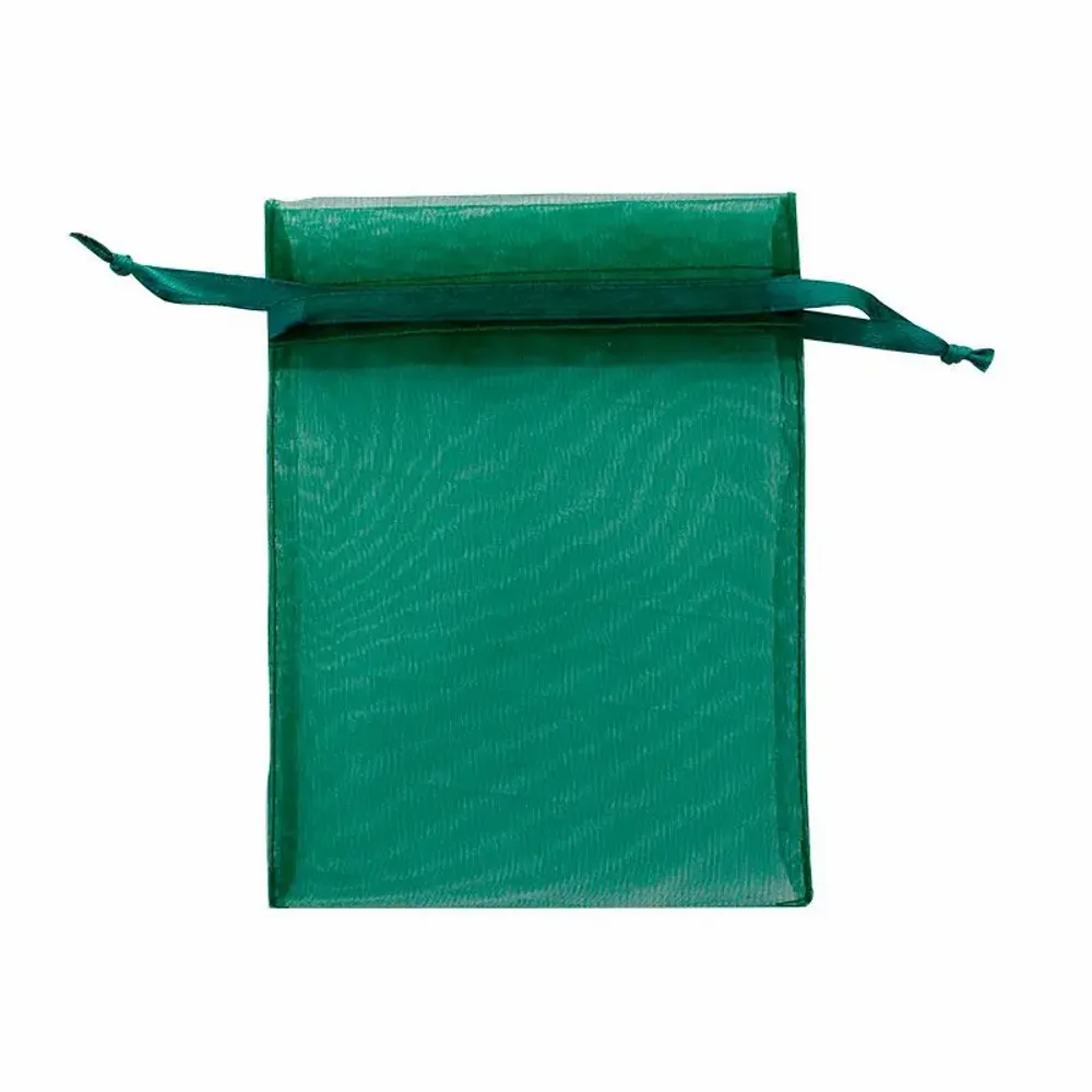 Cadeaux - Bourses voile organdi synthétique vert sapin, 12 x 13cm (x10) - LAVAL 1878