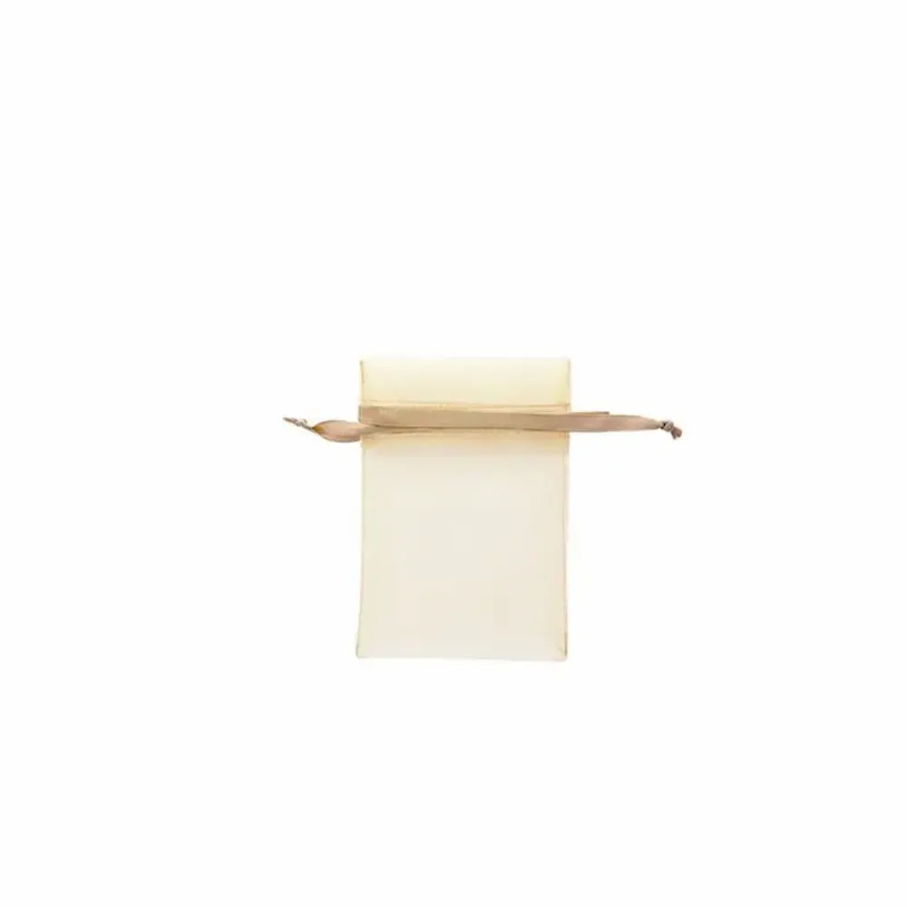 Gifts - Beige synthetic organdy voile purses, 7 x 7cm (x10) - LAVAL 1878