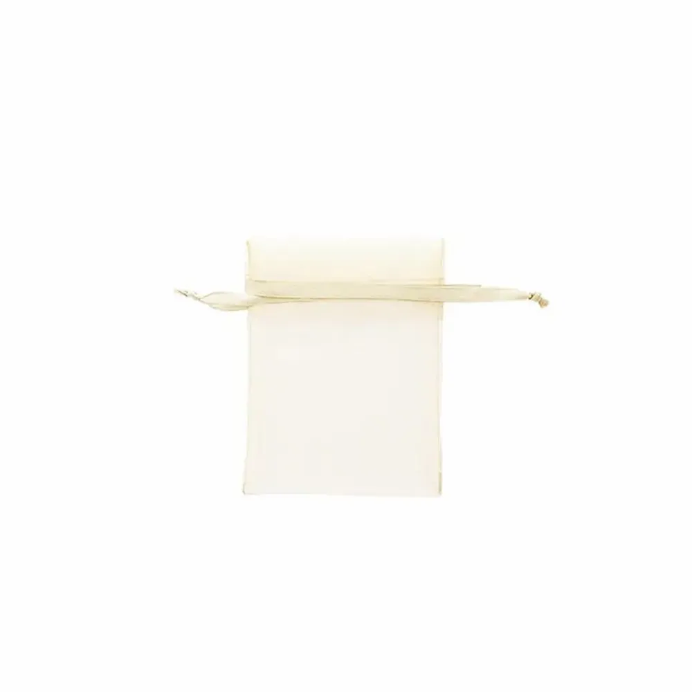 Gifts - Ivory synthetic organdy voile purses, 9 x 9cm (x10) - LAVAL 1878
