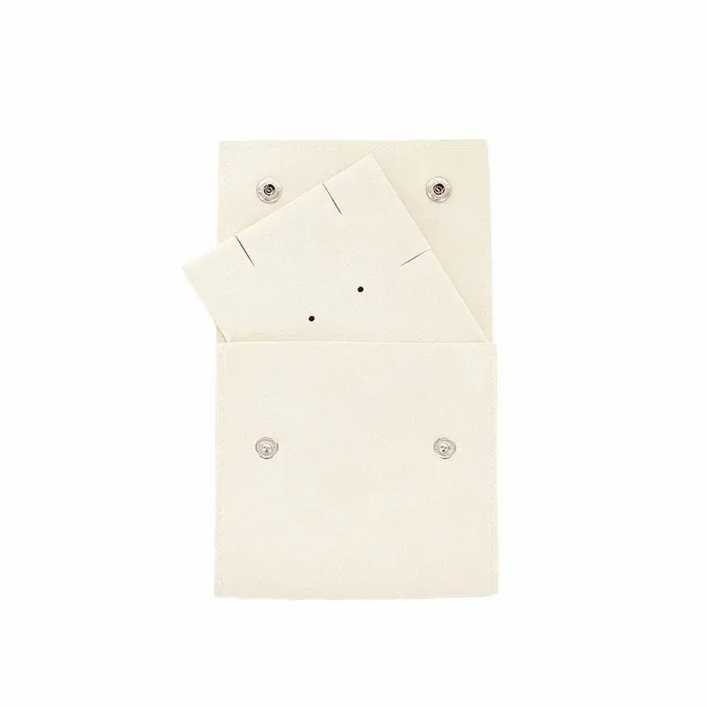 Gifts - Cream microfiber pouches for jewelry cards/snap closure - LAVAL 1878