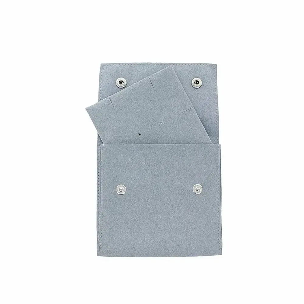 Gifts - Blue-grey microfiber pouches for jewelry cards/snap closure - LAVAL 1878