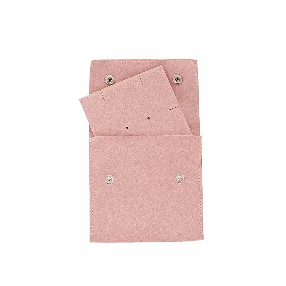 Gifts - Dusty rose microfiber pouches with jewelry card/snap closure - LAVAL 1878