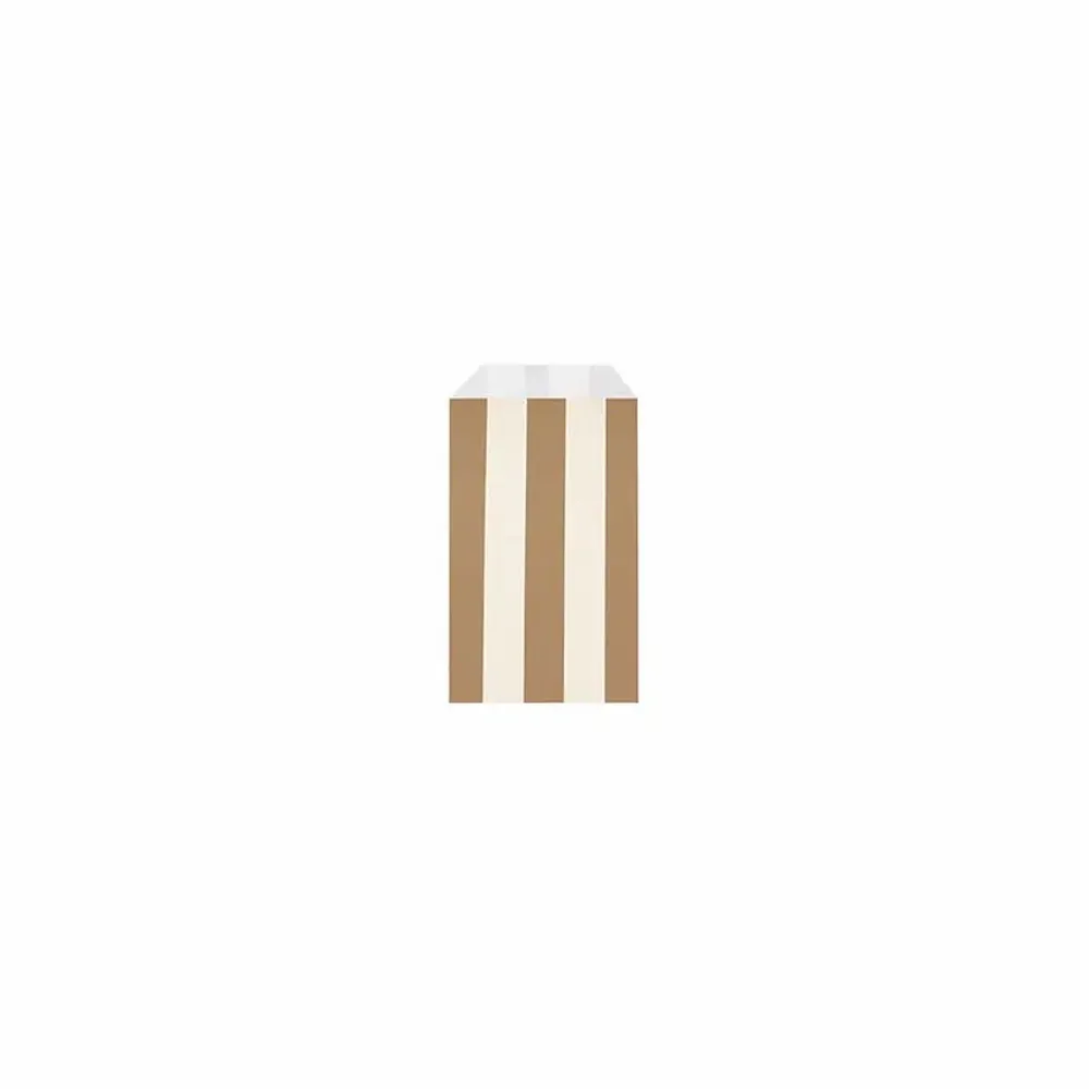 Gifts - Matte gift bags with cream/taupe stripes, 7 x 12cm, 70g (x125) - LAVAL 1878