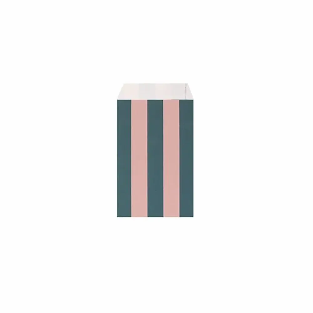 Cadeaux - Sachets cadeau mat à rayures bleu canard/vieux rose - LAVAL 1878