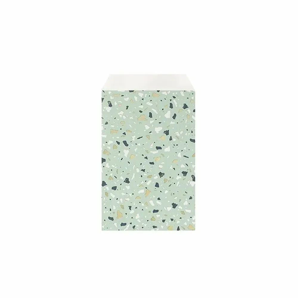 Gifts - Sage green gift bags with a tricolor terrazzo pattern - LAVAL 1878