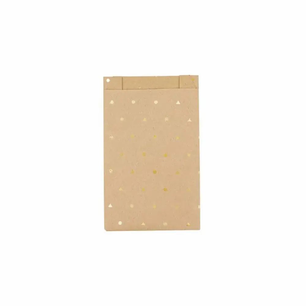 Gifts - Recycled kraft gift bags with metallic gold polka dots/triangles - LAVAL 1878