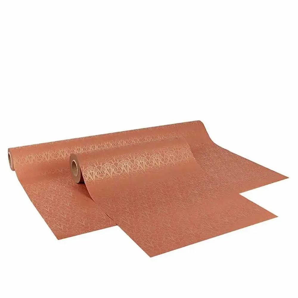 Cadeaux - Papier cadeau terracotta mat à motif Art déco doré métallisé - LAVAL 1878