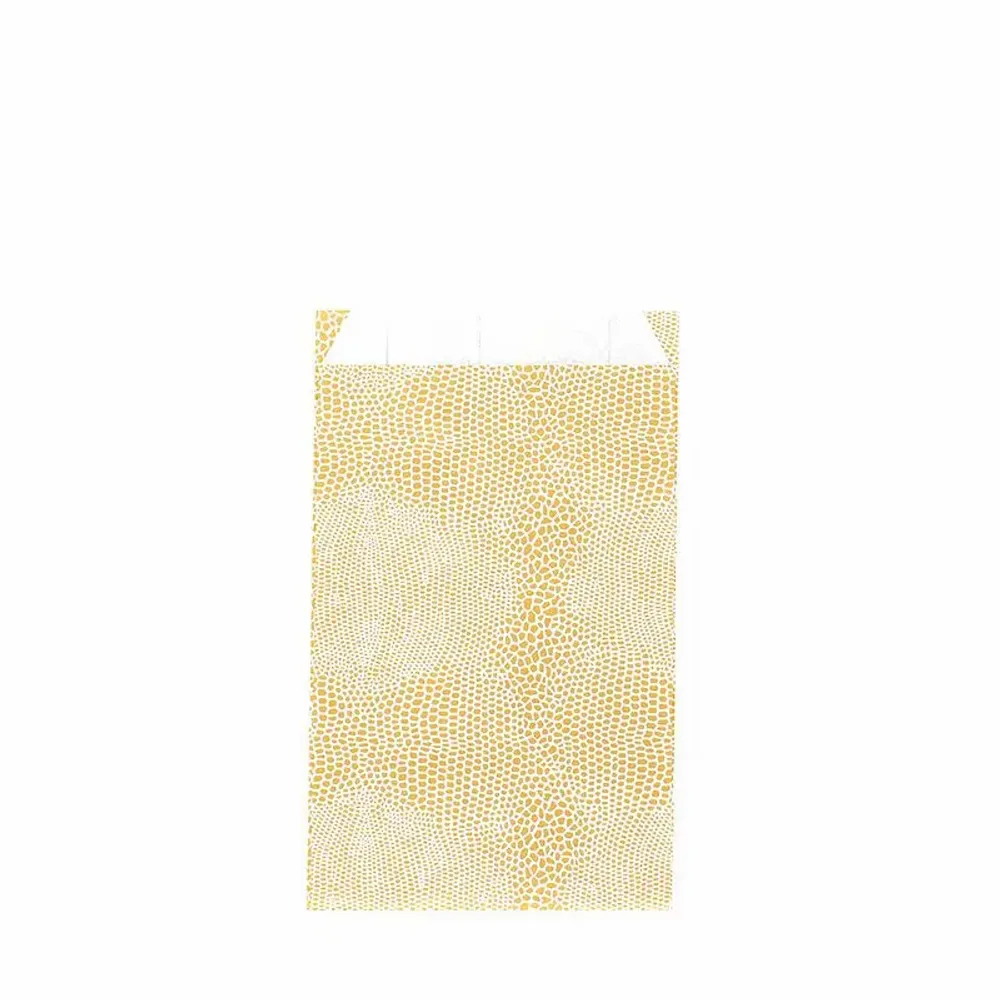 Gifts - White/gold lizard print gift bags, 12 x 4.5 x 20cm, 70g (x125) - LAVAL 1878