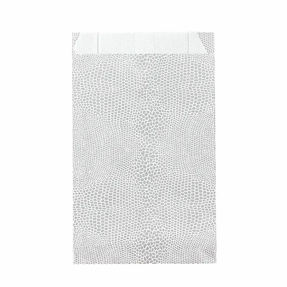 Cadeaux - Sachets cadeau imprimé lézard blanc/argent, 18 x 6 x 35cm, 70g (x250) - LAVAL 1878
