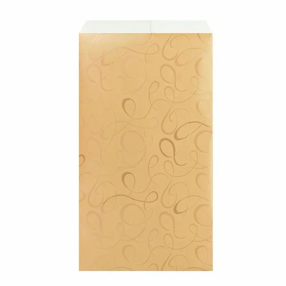 Gifts - Gift bags with matte/shiny gold arabesque design, 18 x 6 x 35cm, 70g (x50) - LAVAL 1878
