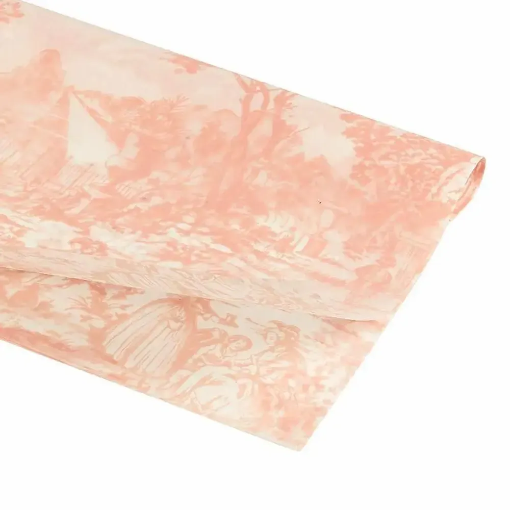Gifts - Tissue paper, white background, peach and pink garden pattern (x25) - LAVAL 1878