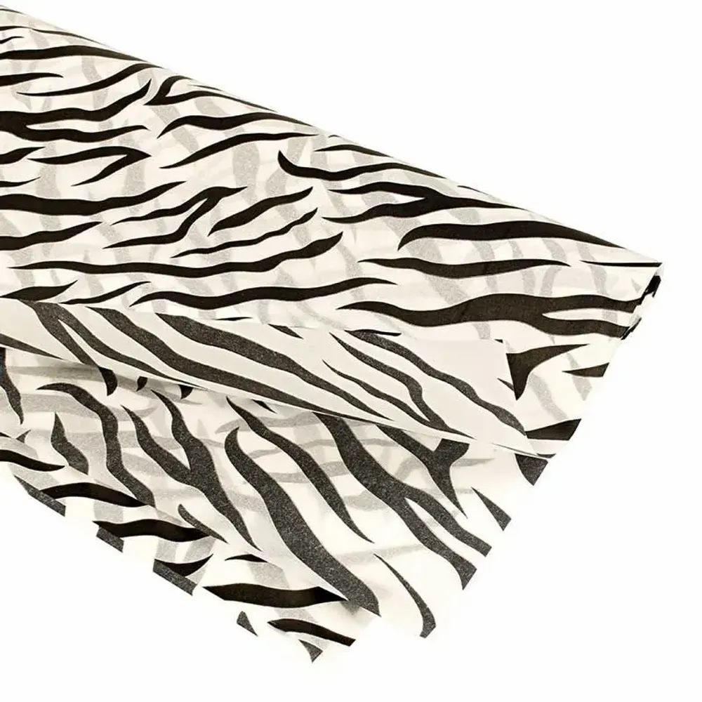 Gifts - Tissue paper, white background, black zebra pattern (x25) - LAVAL 1878