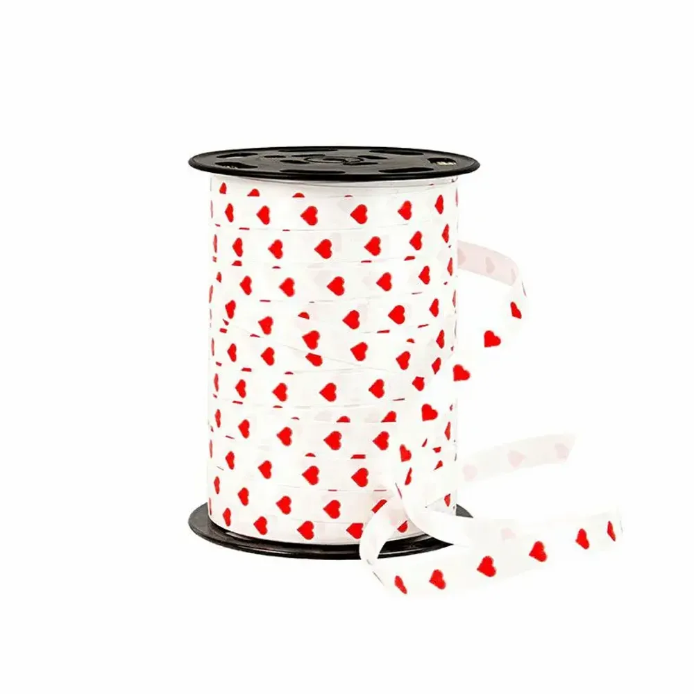 Gifts - White ribbon with red heart patterns - 225m - LAVAL 1878
