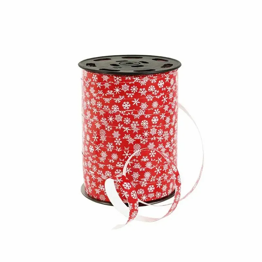 Gifts - Red ribbon with white snowflake pattern - 225m - LAVAL 1878