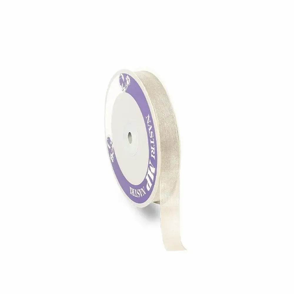 Gifts - Pearl grey shiny synthetic organza ribbon - 50m - LAVAL 1878