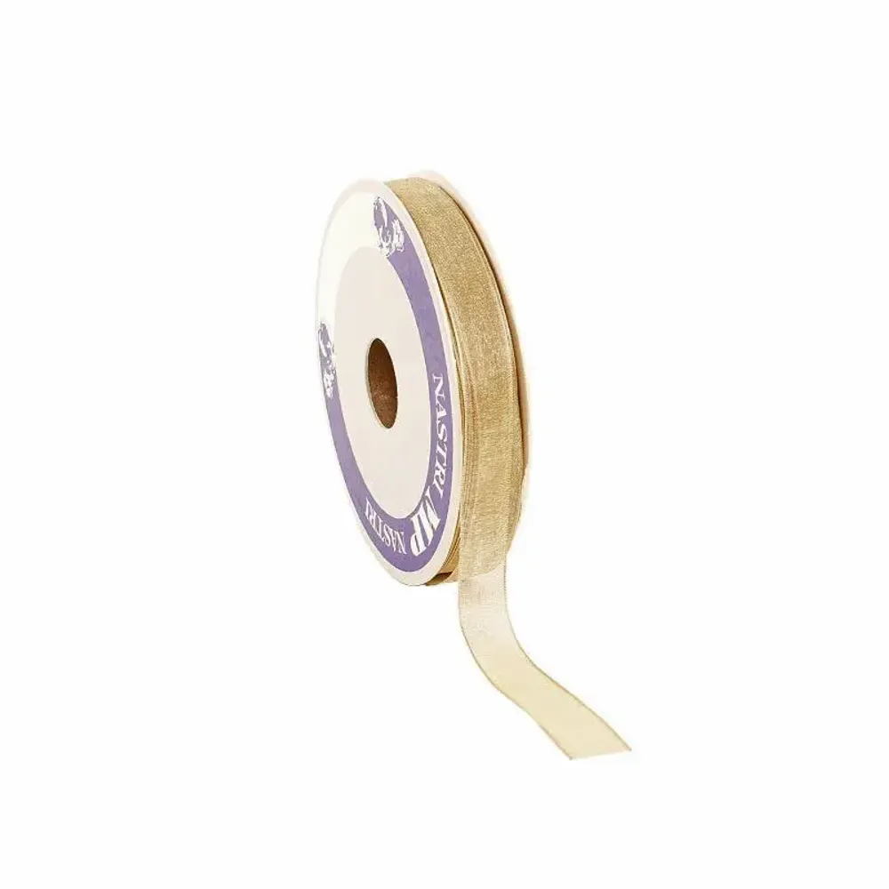 Gifts - Shiny gold synthetic organza ribbon - 50m - LAVAL 1878