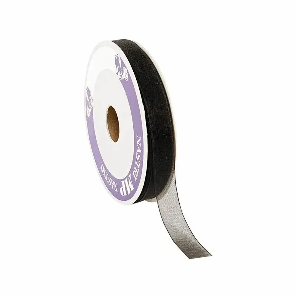 Cadeaux - Ruban organza synthétique brillant noir - 50m - LAVAL 1878