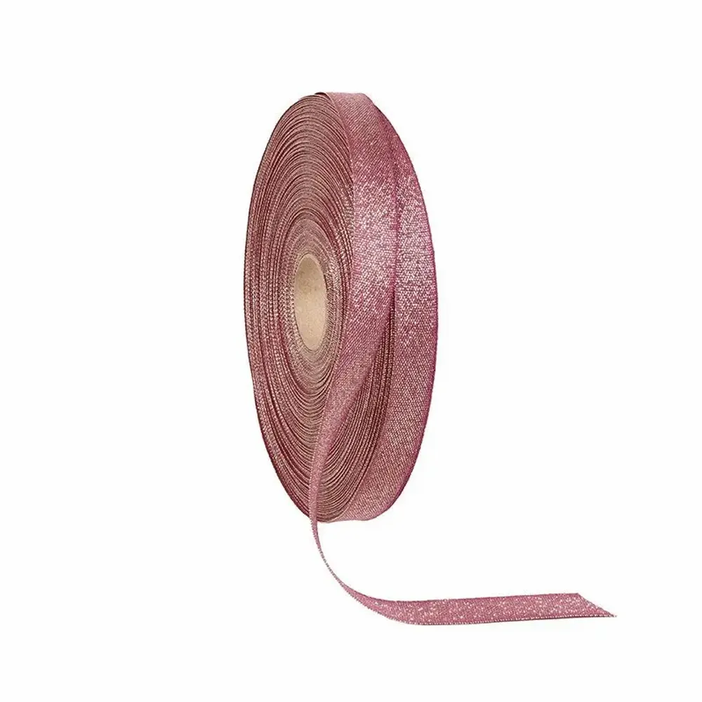 Gifts - Gold glitter ribbon, raspberry - 50m - LAVAL 1878