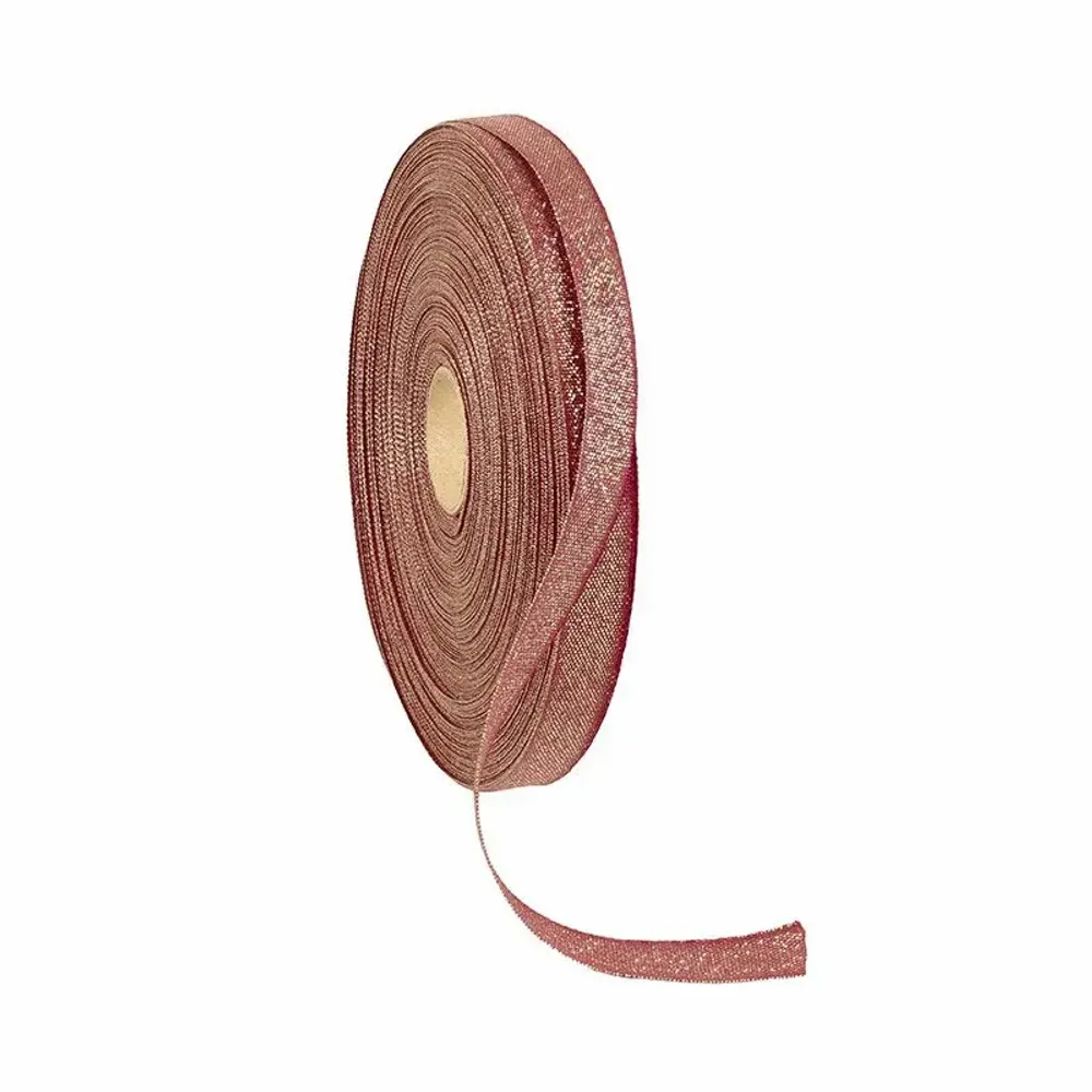 Gifts - Gold and burgundy glitter ribbon - 50m - LAVAL 1878