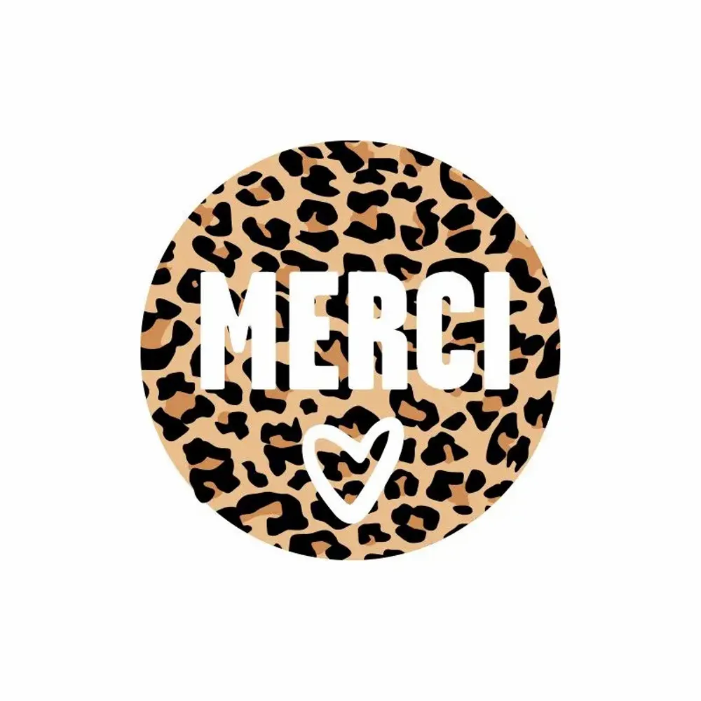 Cadeaux - Étiquettes cadeau adhésives Merci, motif léopard (x500) - LAVAL 1878