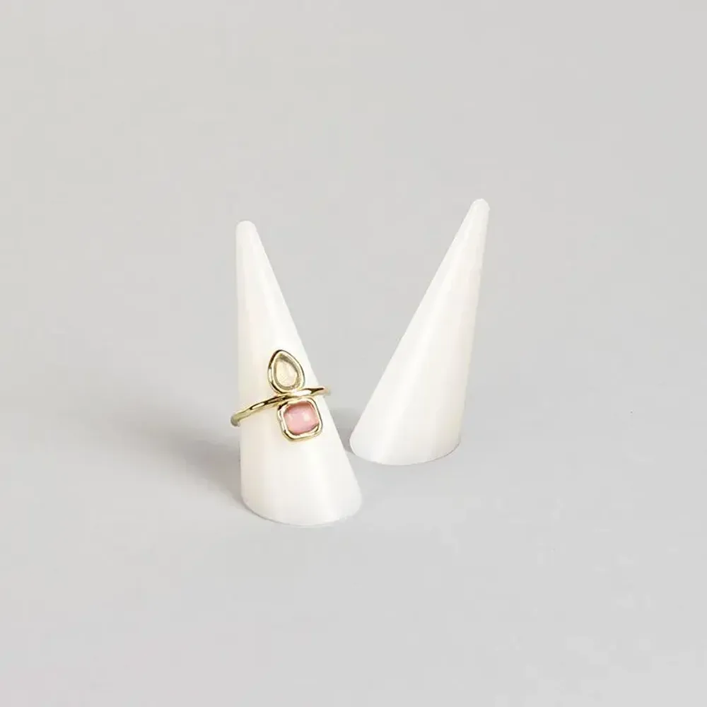 Cadeaux - Cônes bague plexi blanc mat - diam. 2,5cm (x2) - LAVAL 1878