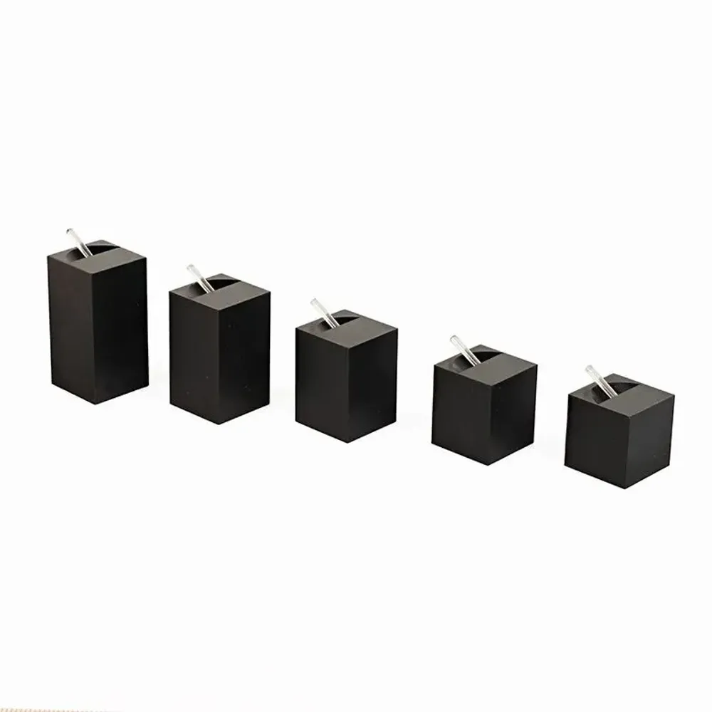 Gifts - Set of 5 square ring studs in matte black plexiglass with stem 2 - LAVAL 1878