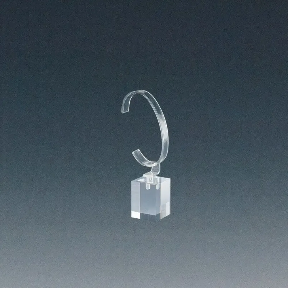 Gifts - Transparent plexiglass watch stand with solid base, 3 x 3 x H 4cm - LAVAL 1878