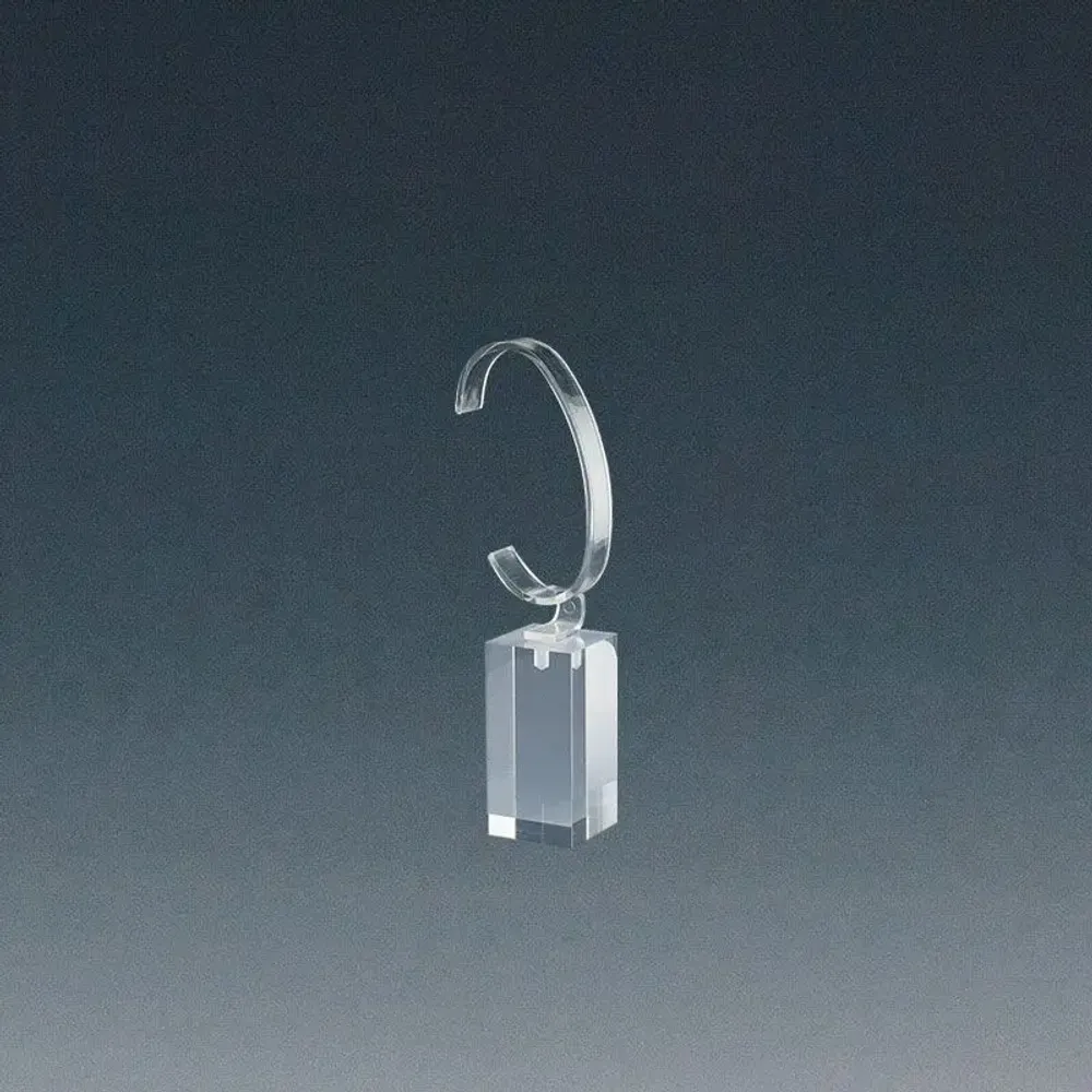 Gifts - Watch stand in clear plexiglass with a solid square base, 3 x 3 x H 6cm - LAVAL 1878