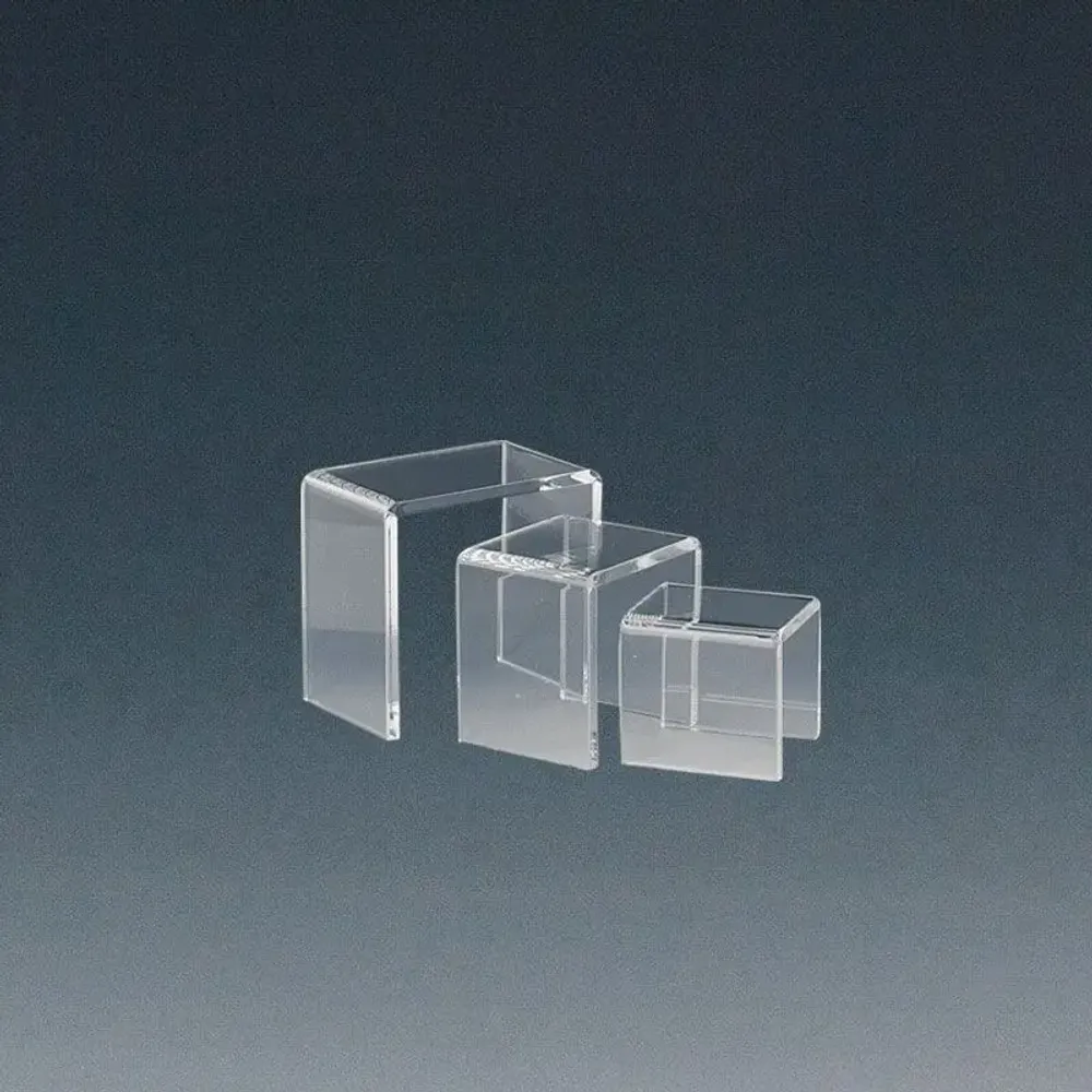 Gifts - Set of 3 small nesting tables in transparent plexiglass, H 3 - 4 - 5cm - LAVAL 1878