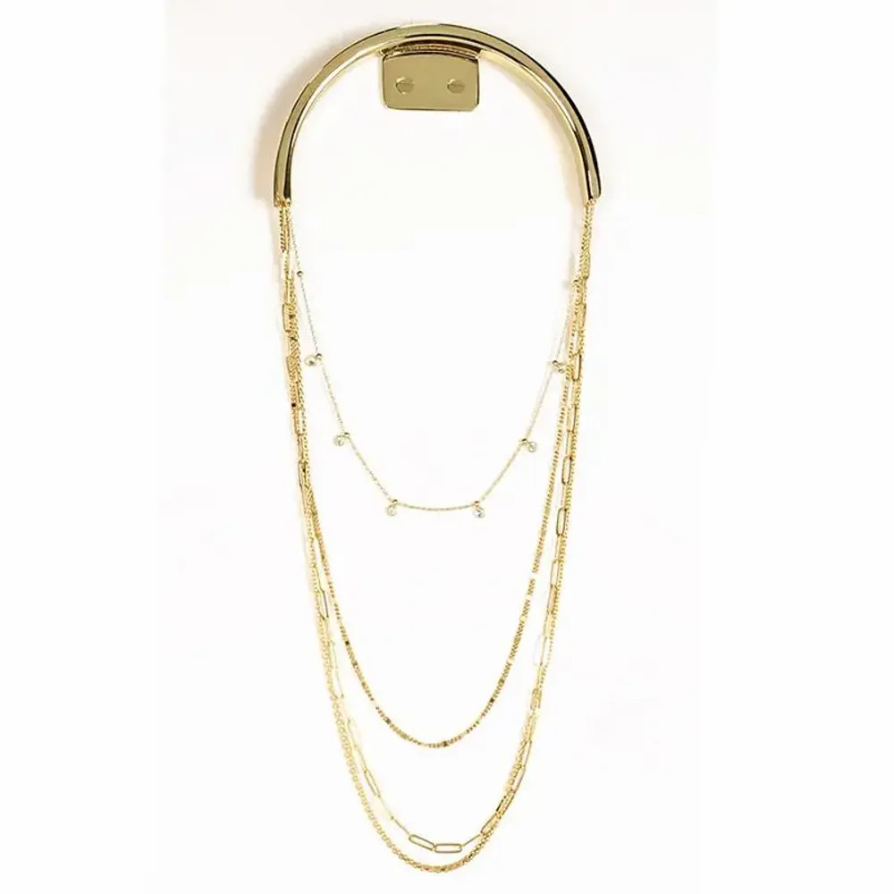 Cadeaux - Présentoir mural pour colliers en métal doré brillant 12 x H5,5cm - LAVAL 1878