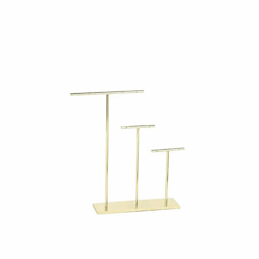 Gifts - Display stand for 4 pairs of earrings, shiny gold-tone metal, H 21cm - LAVAL 1878