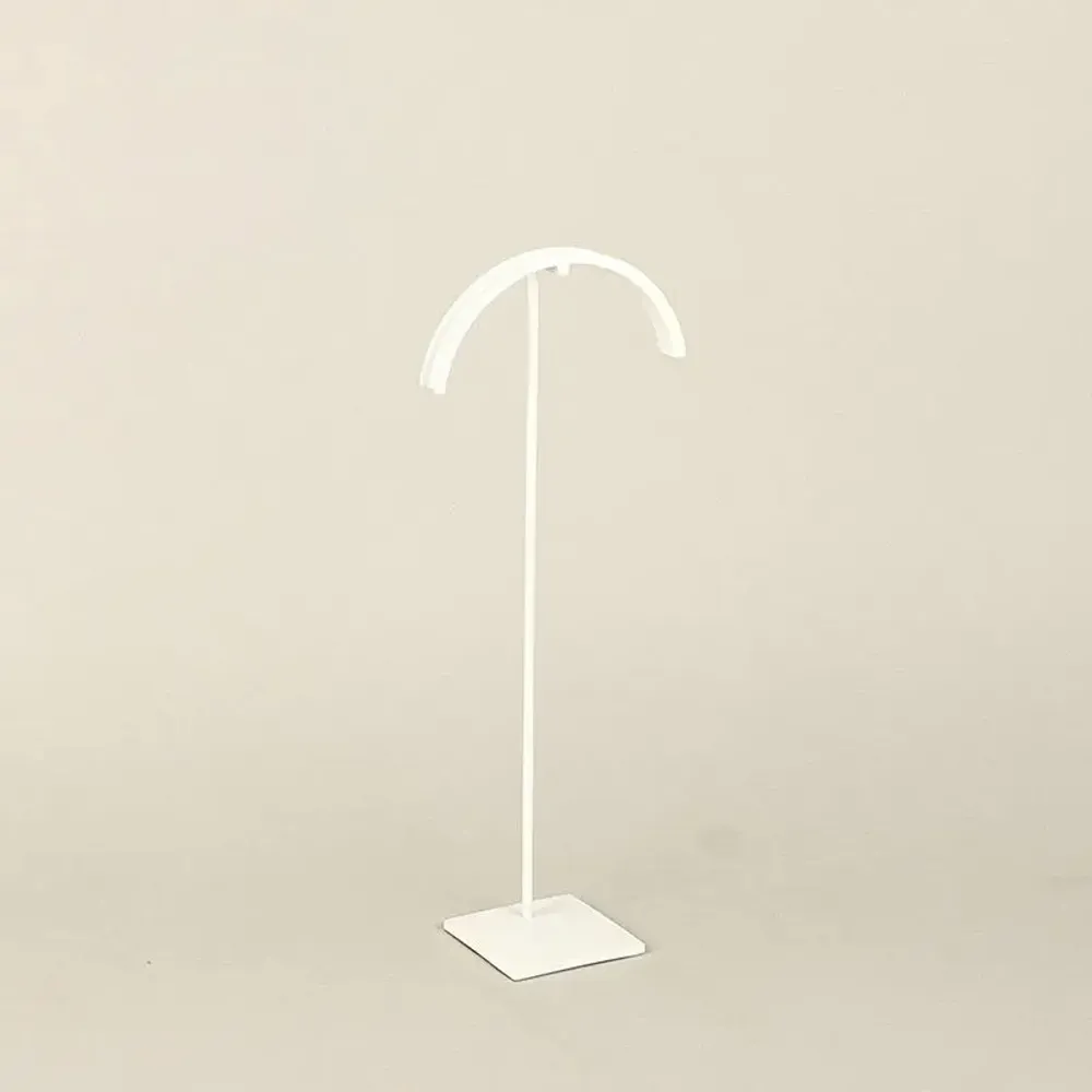 Gifts - Round matte white metal display stand for necklaces/long necklaces - H 28cm - LAVAL 1878