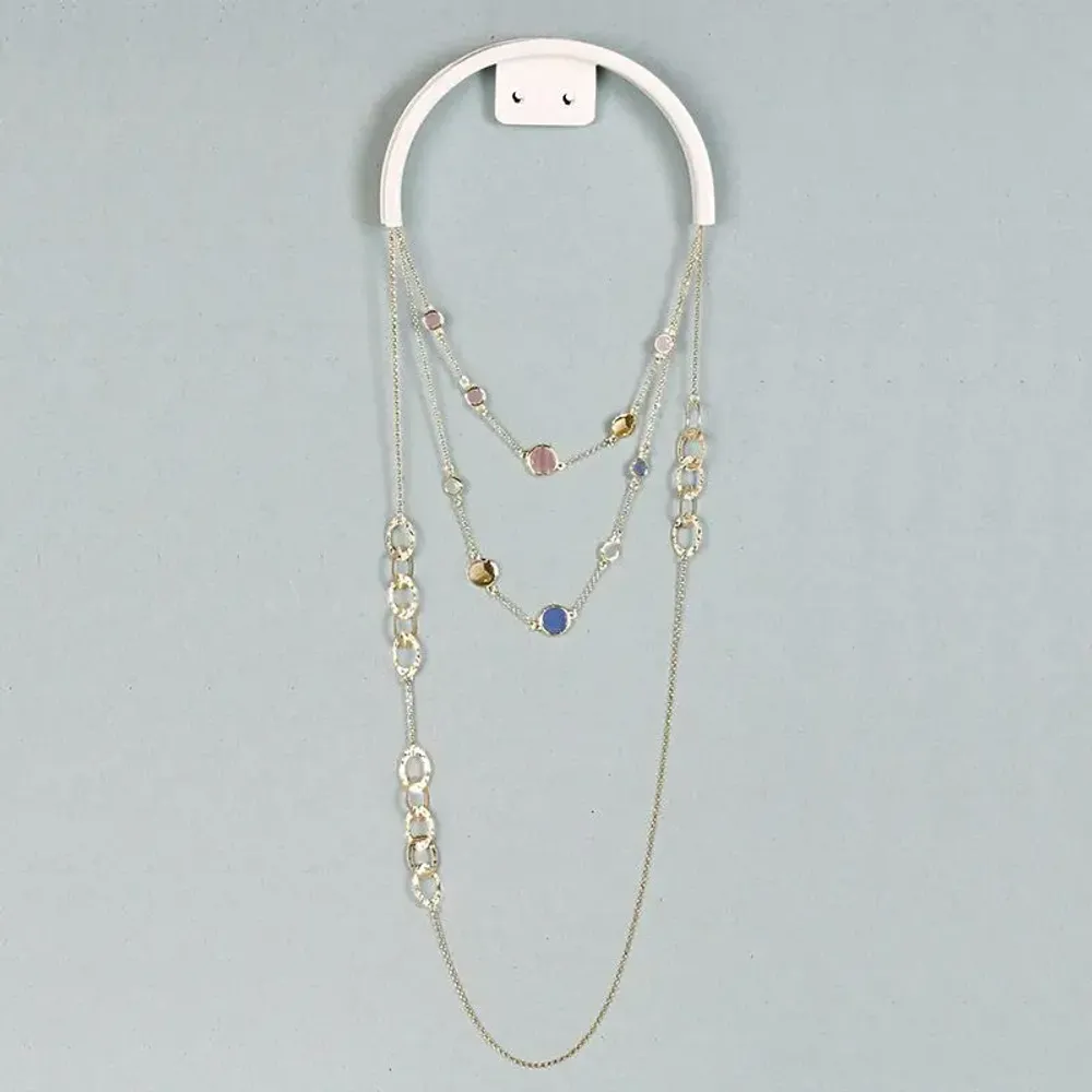 Gifts - Wall-mounted display stand for necklaces, made of matte white painted metal, 12 x H5.5cm - LAVAL 1878