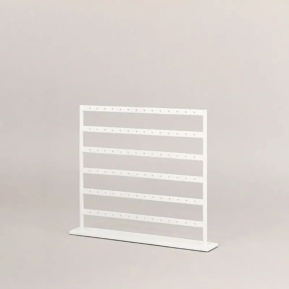 Cadeaux - Présentoir 42 paires boucles d'oreilles métal blanc mat H 17cm - LAVAL 1878