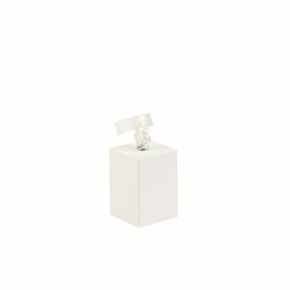 Gifts - Square ring display stand, matte white metal, ball joint support, 3.5cm high - LAVAL 1878