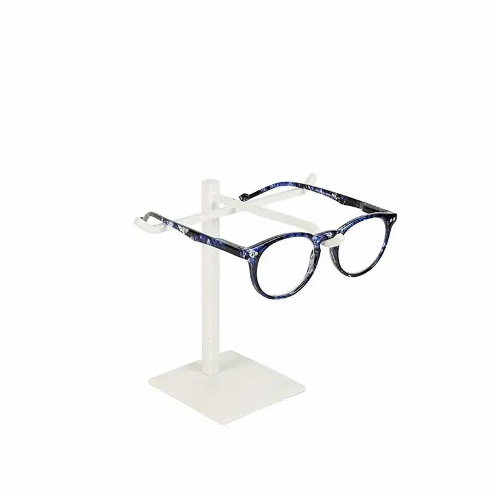 Cadeaux - Présentoir pour 1 paire de lunettes en métal blanc H 15 cm - LAVAL 1878