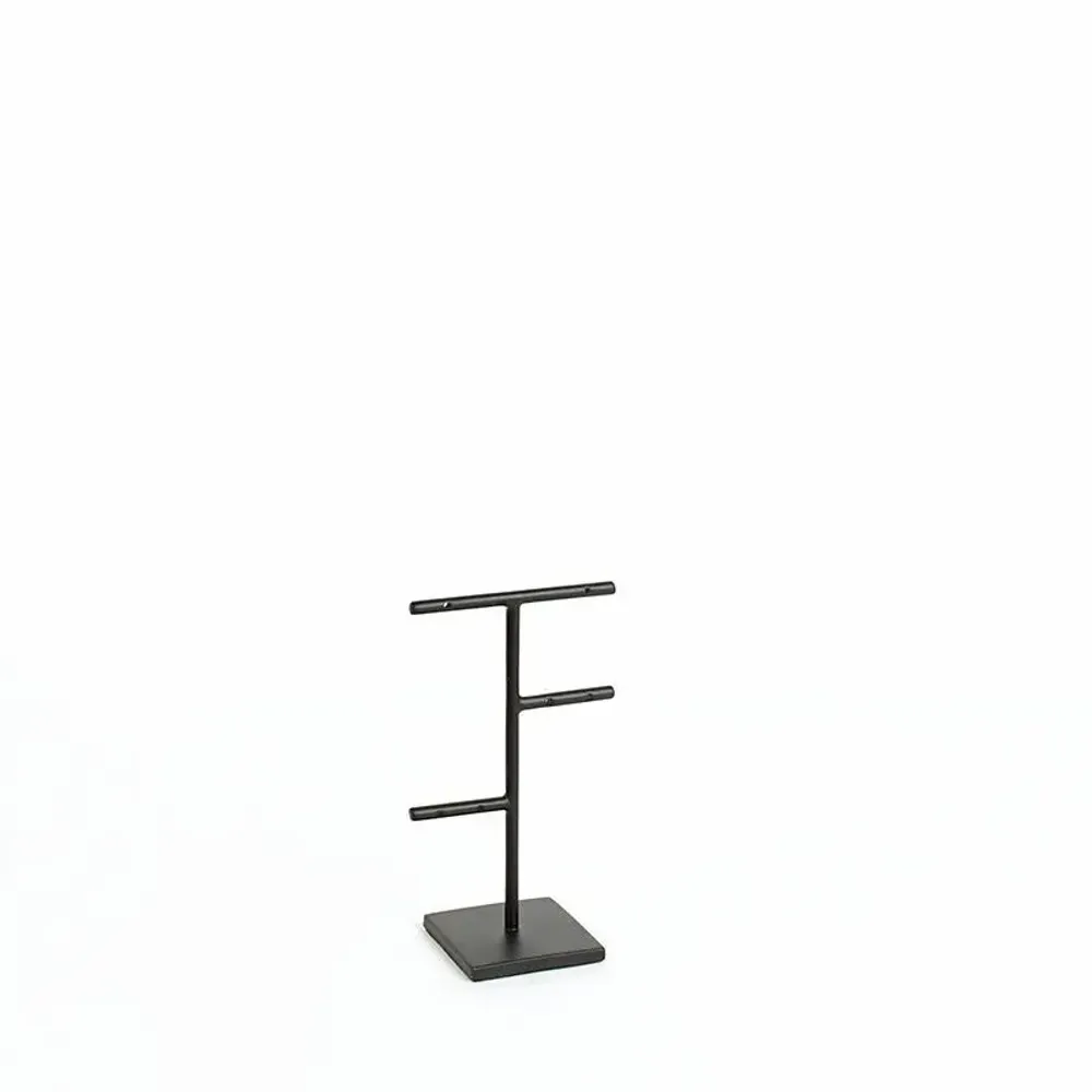 Gifts - Matte black metal display stand for 3 pairs of earrings, 11cm high - LAVAL 1878
