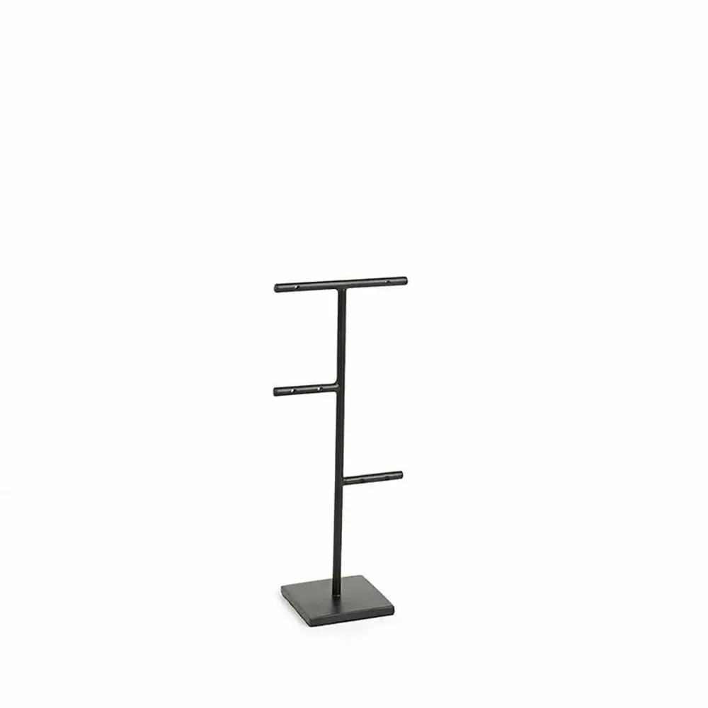 Gifts - Matte black metal display stand for 3 pairs of earrings, 15cm high - LAVAL 1878