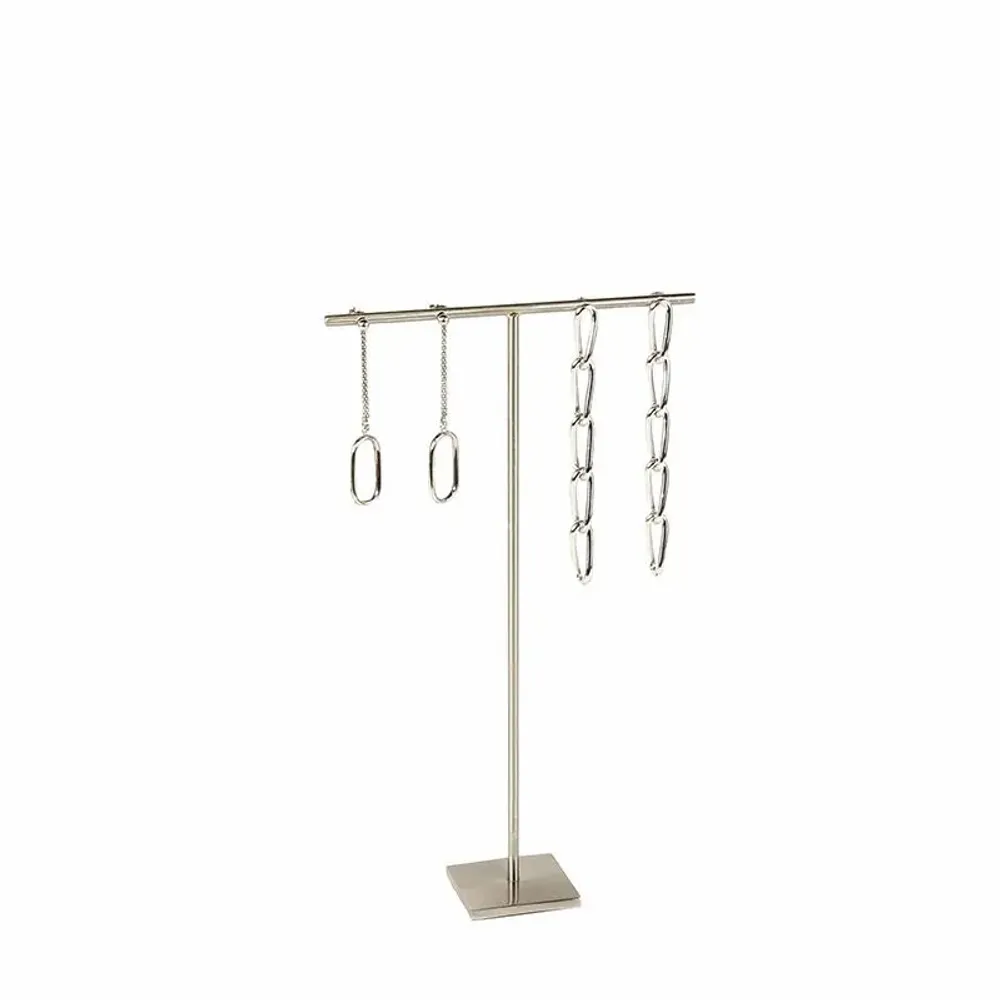 Gifts - Display stand for 2 pairs of earrings, brushed silver metal, H 21cm - LAVAL 1878