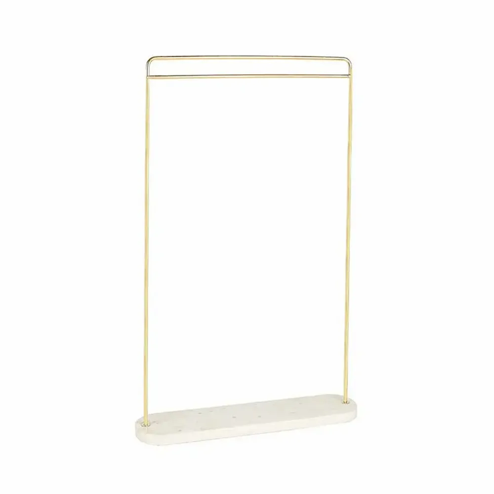 Gifts - Gold-tone metal chain/necklace display stand, white marble base, H 50.5cm - LAVAL 1878