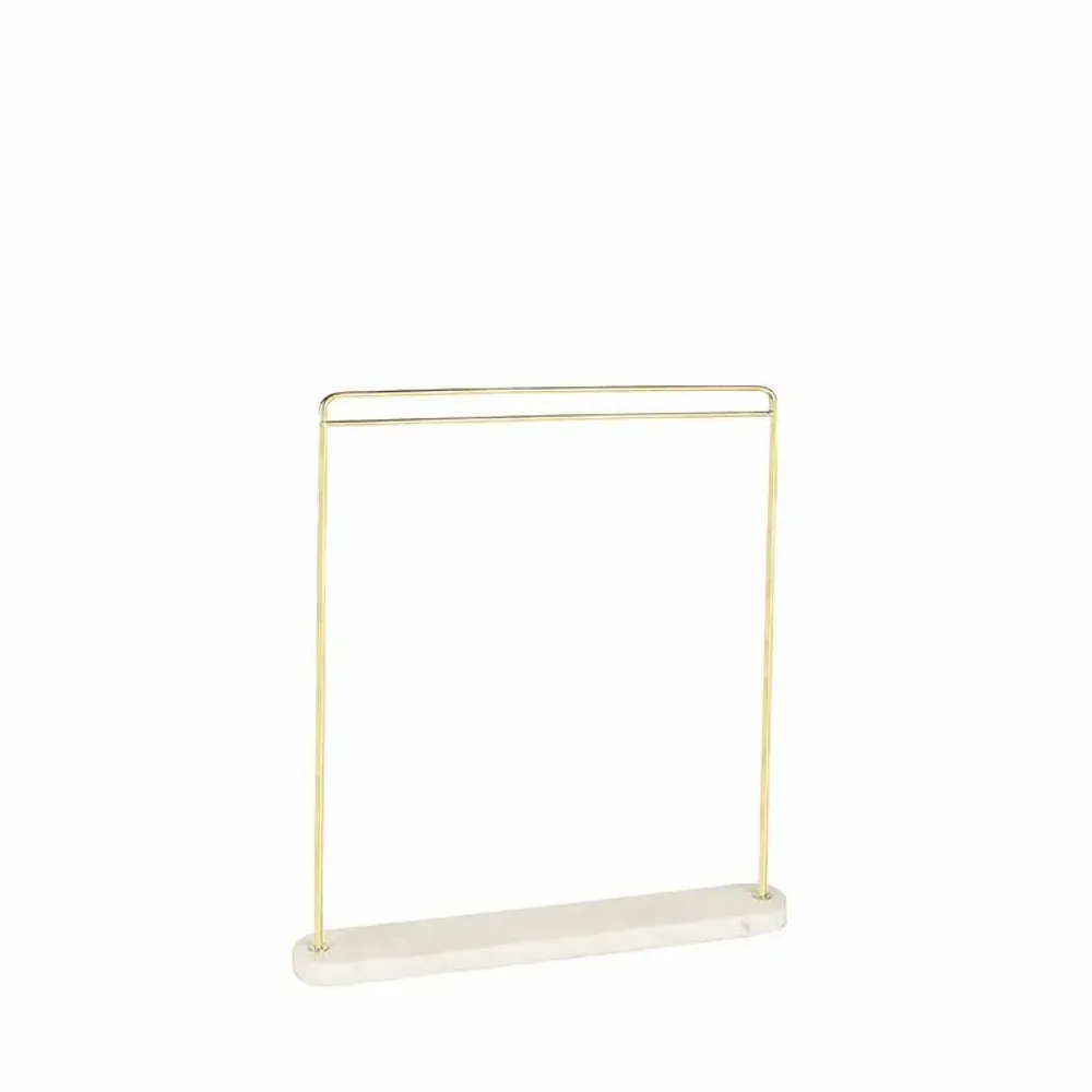 Cadeaux - Présentoir chaînes/colliers métal doré, base marbre blanc H 35,5cm - LAVAL 1878