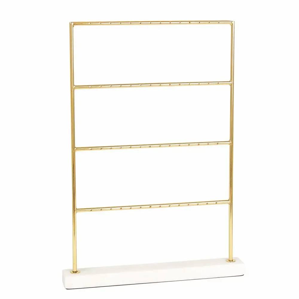 Gifts - Gold metal/marble tiered display stand for 28 pairs of earrings. - LAVAL 1878
