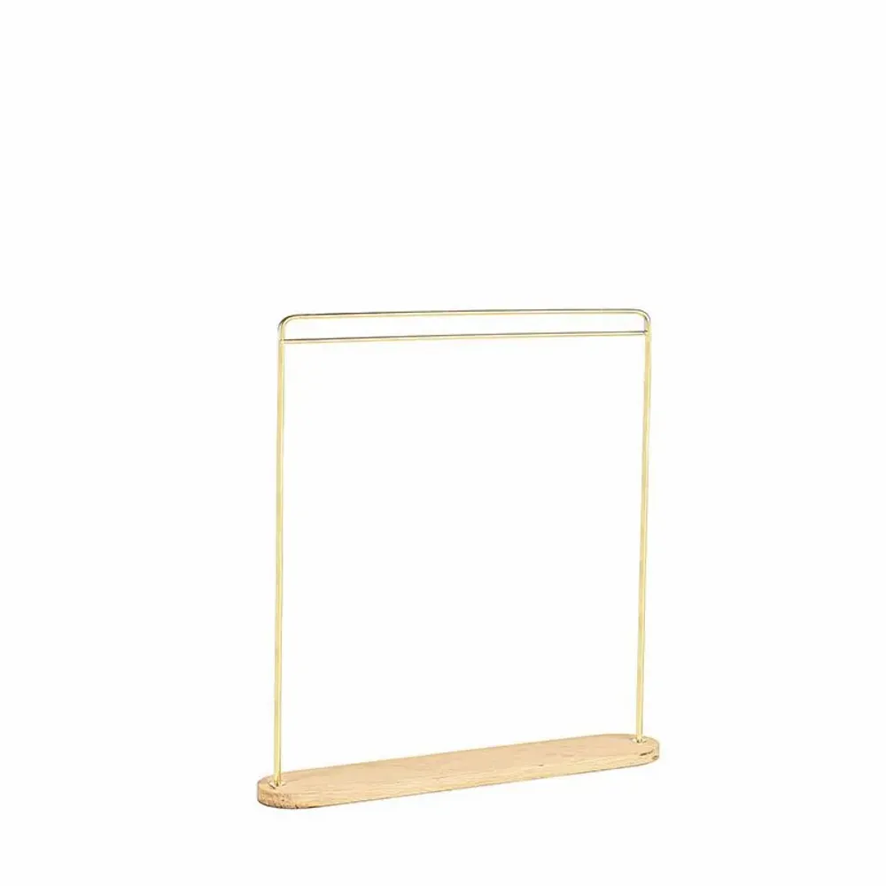 Gifts - Display stand for chains/necklaces in matte gold-tone metal, oak wood base, H 36cm - LAVAL 1878