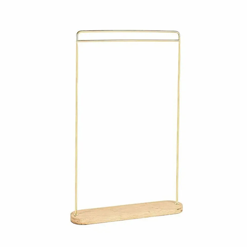 Gifts - Display stand for chains/necklaces in matte gold-tone metal, oak wood base, H 51cm - LAVAL 1878