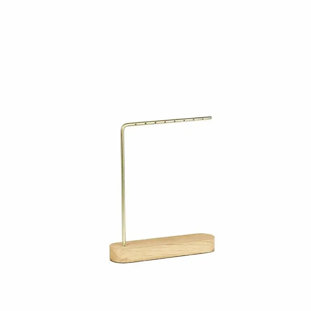 Gifts - Display stand for 4 pairs of earrings, oak/gold-tone metal, H 15.5cm - LAVAL 1878